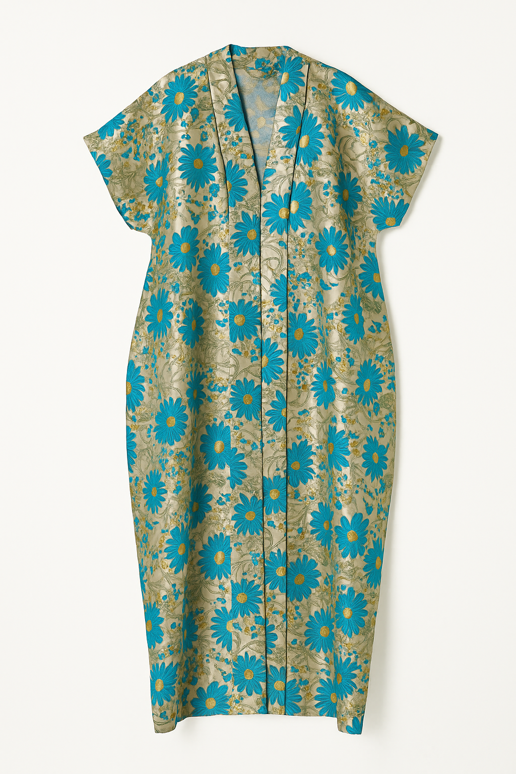 Awa Floral Jacquard Kaftan – Elegant Waist-Defining Design