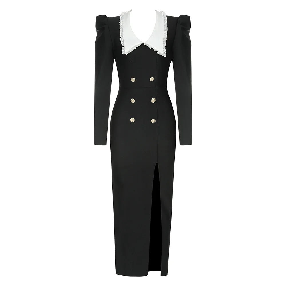 Long evening dresses with bandage slit
