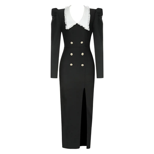 Long evening dresses with bandage slit