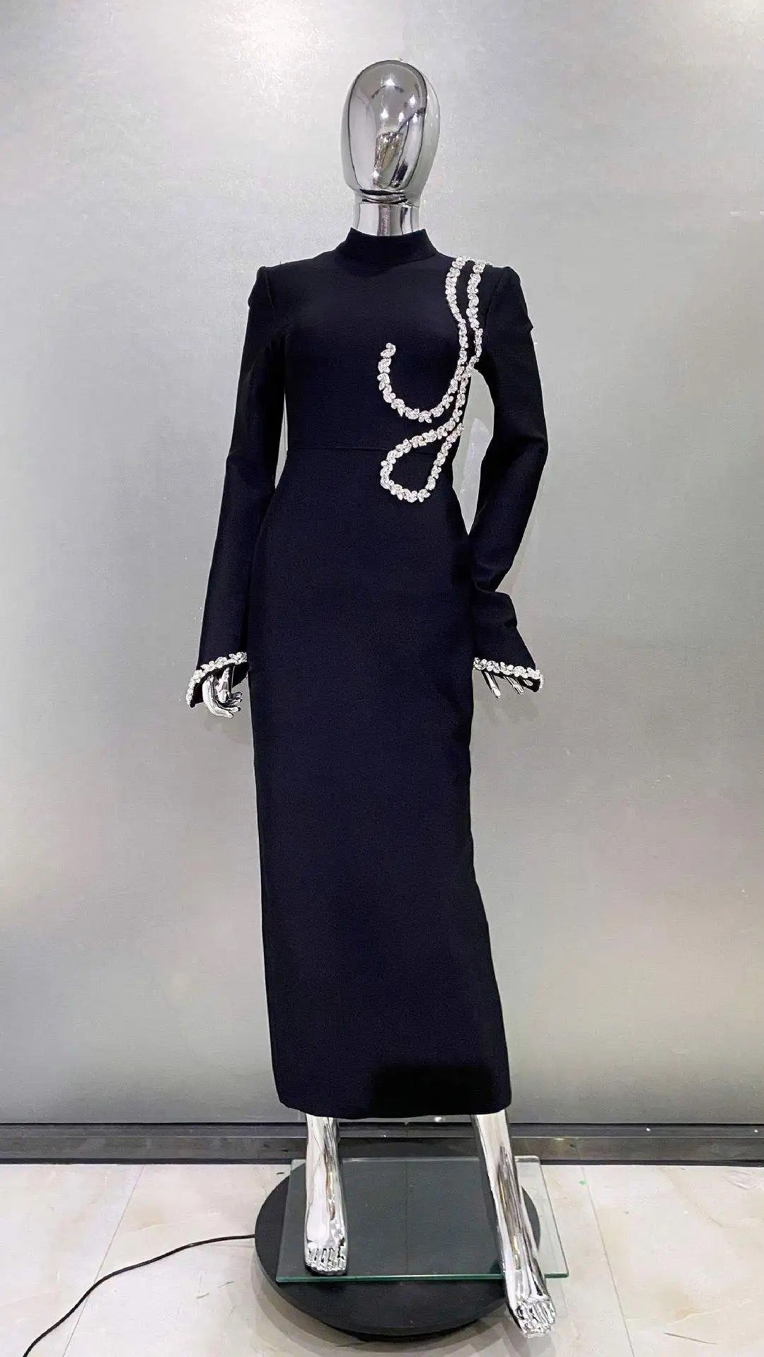 Chain Elegance Bandage Dress