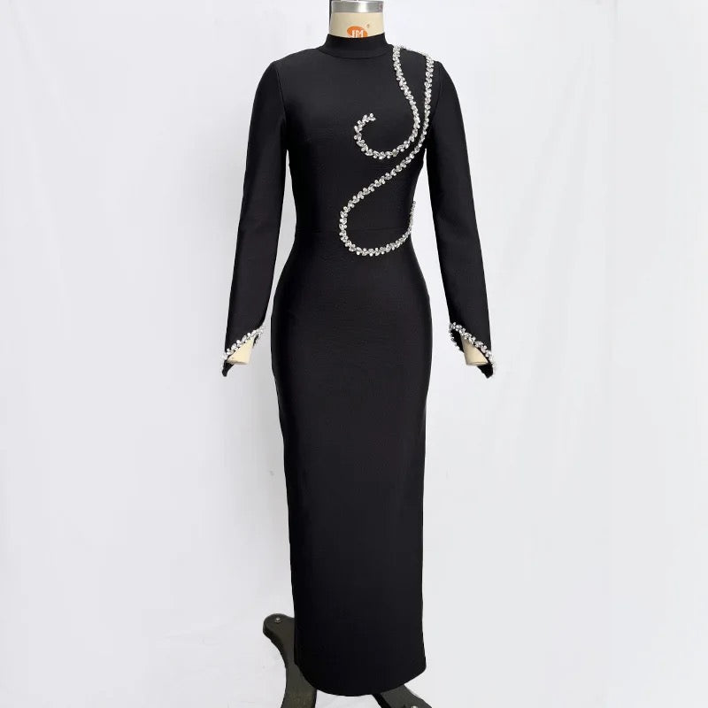 Chain Elegance Bandage Dress