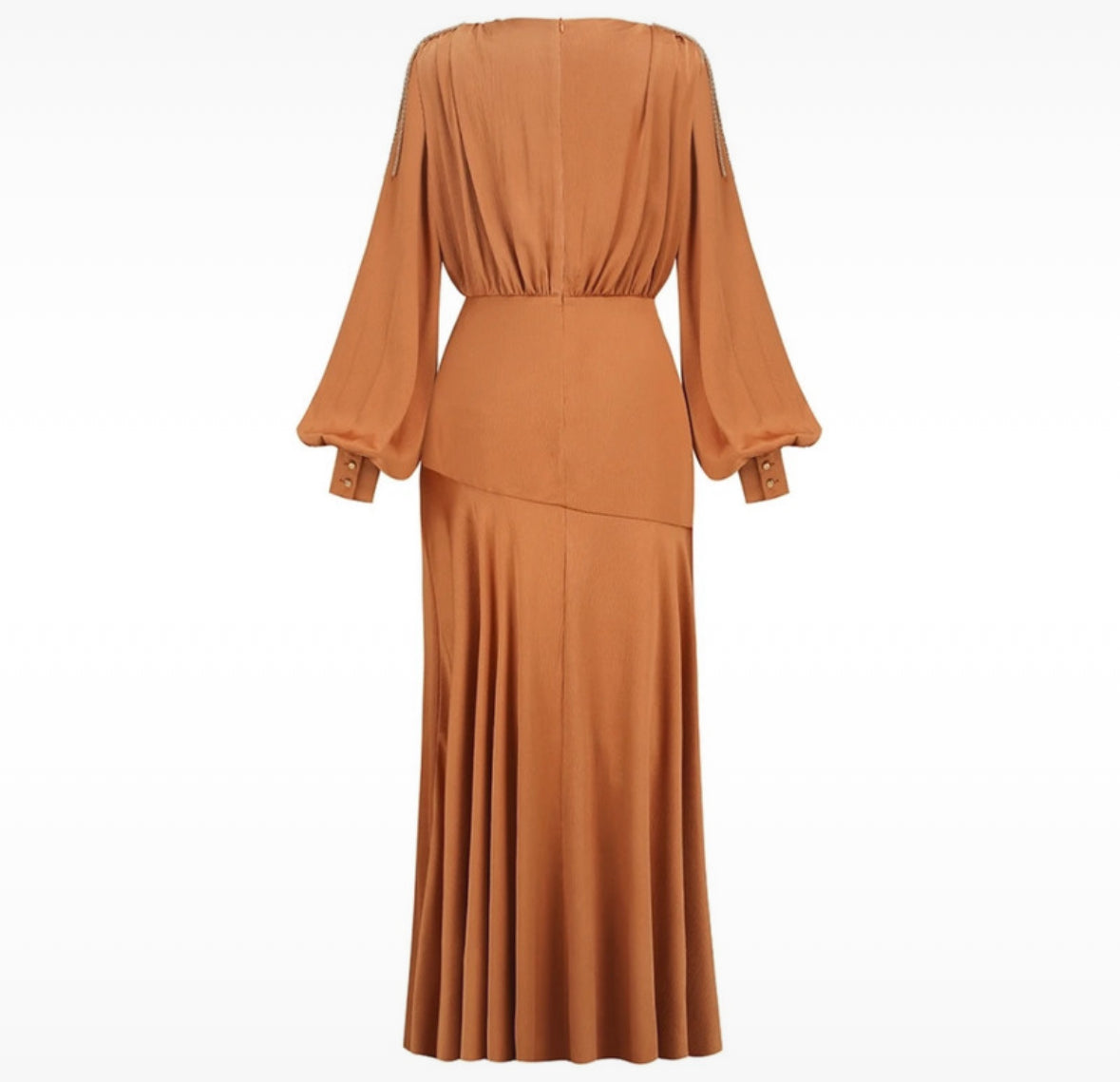 Golden Grace Satin Maxi Dress