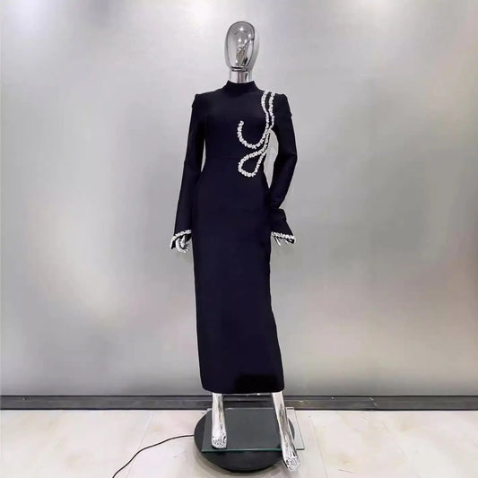 Chain Elegance Bandage Dress