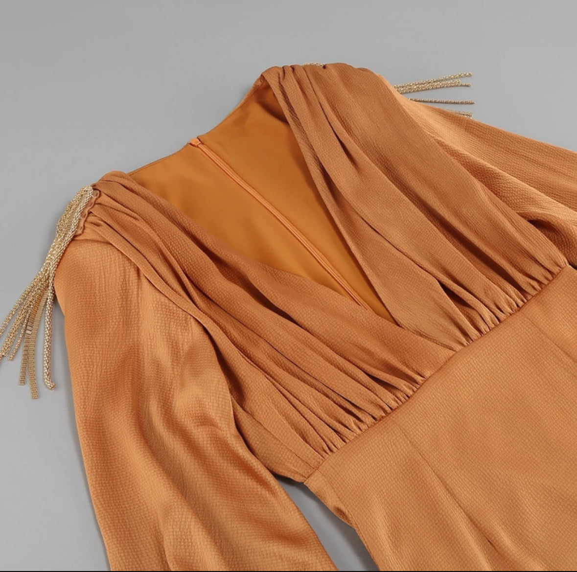 Golden Grace Satin Maxi Dress