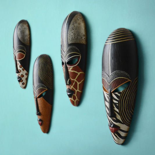 Retro Resin African Masks Portraits