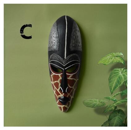 Retro Resin African Masks Portraits